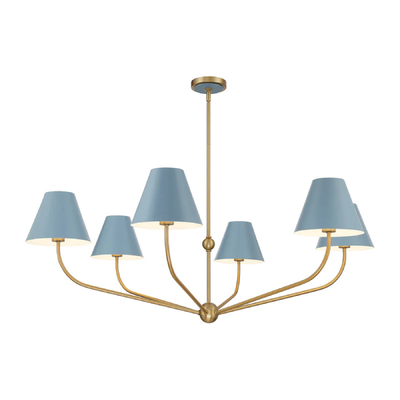 Crystorama XAV-B9319 Xavier 6-lt 48" Chandelier - Blue