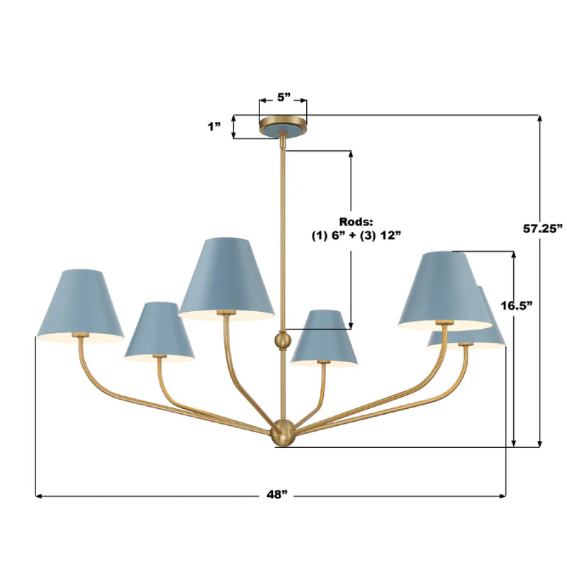 Crystorama XAV-B9319 Xavier 6-lt 48" Chandelier
