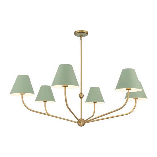 Crystorama XAV-B9319 Xavier 6-lt 48" Chandelier - Green