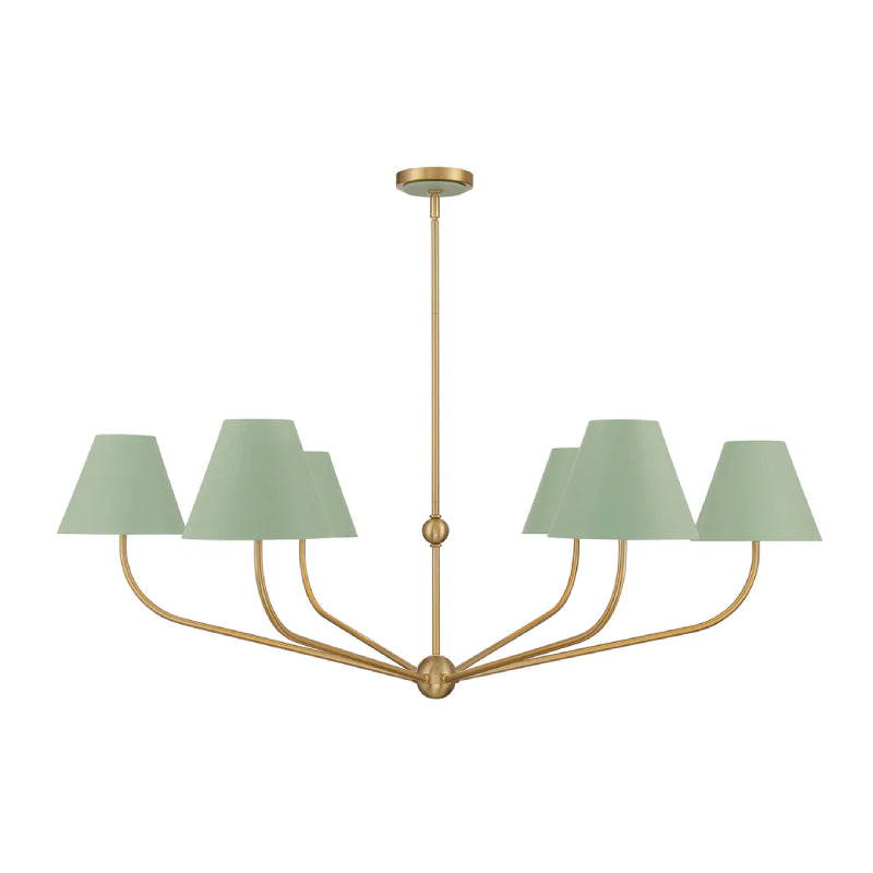 Crystorama XAV-B9319 Xavier 6-lt 48" Chandelier - Green