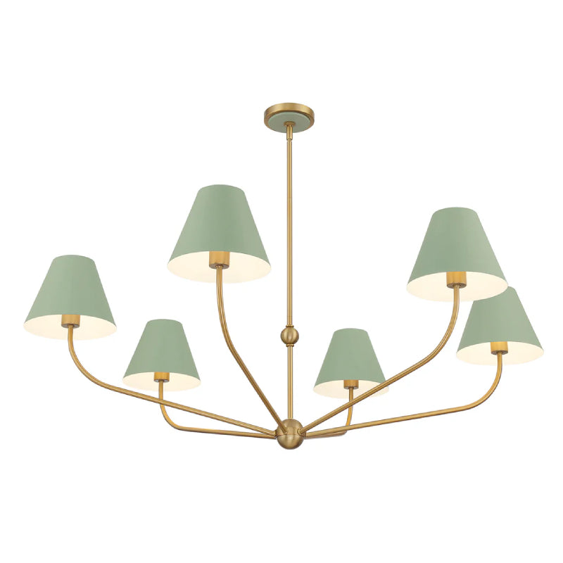 Crystorama XAV-B9319 Xavier 6-lt 48" Chandelier - Green