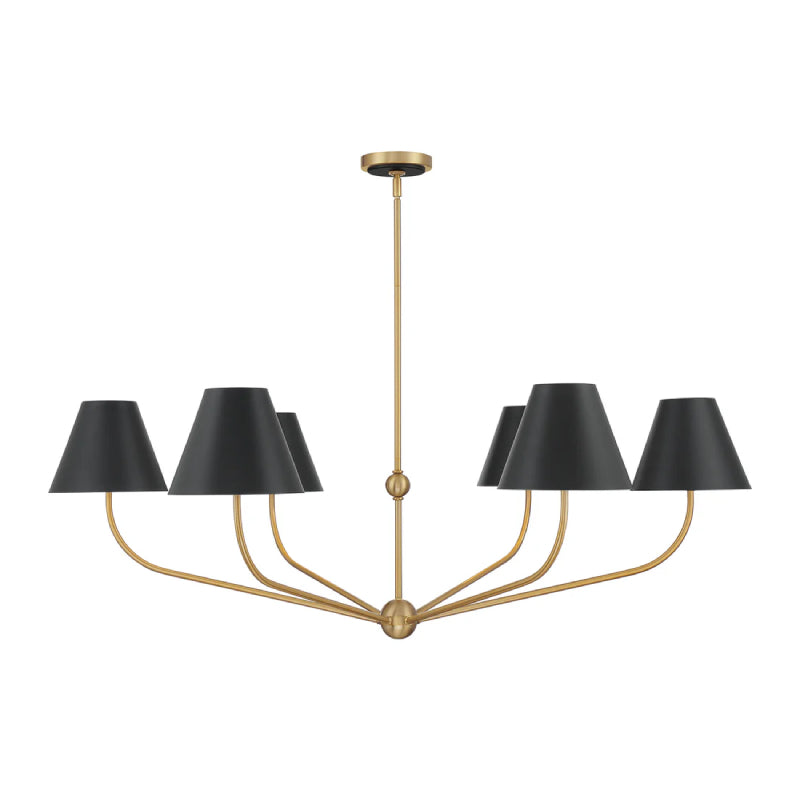Crystorama XAV-B9319 Xavier 6-lt 48" Chandelier - Black