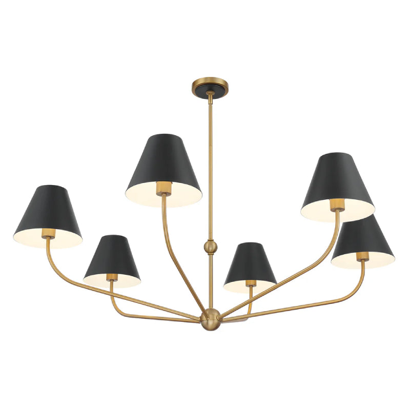 Crystorama XAV-B9319 Xavier 6-lt 48" Chandelier - Black