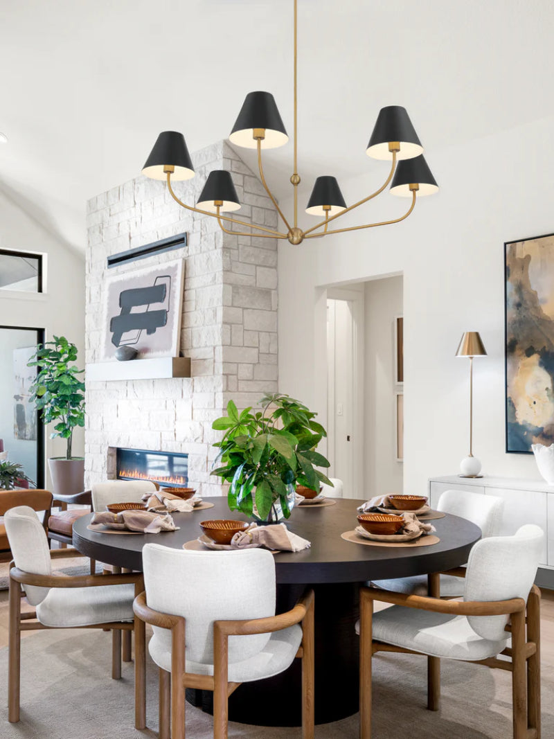 Crystorama XAV-B9319 Xavier 6-lt 48" Chandelier - Black