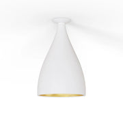 Pablo Designs Swell XL Narrow 12" LED Flush Mount - White/Brass