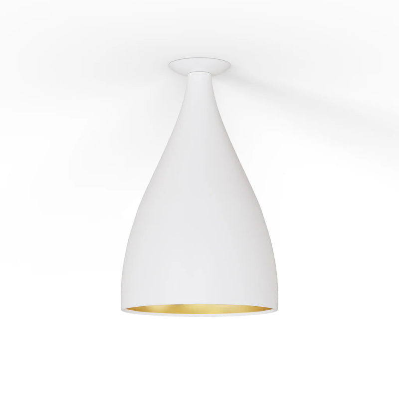 Pablo Designs Swell XL Narrow 12" LED Flush Mount - White/Brass