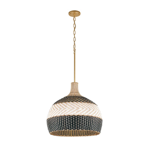 Crystorama ZAN-9005 Zanzibar 5-lt 21" Pendant - Rattan/Black