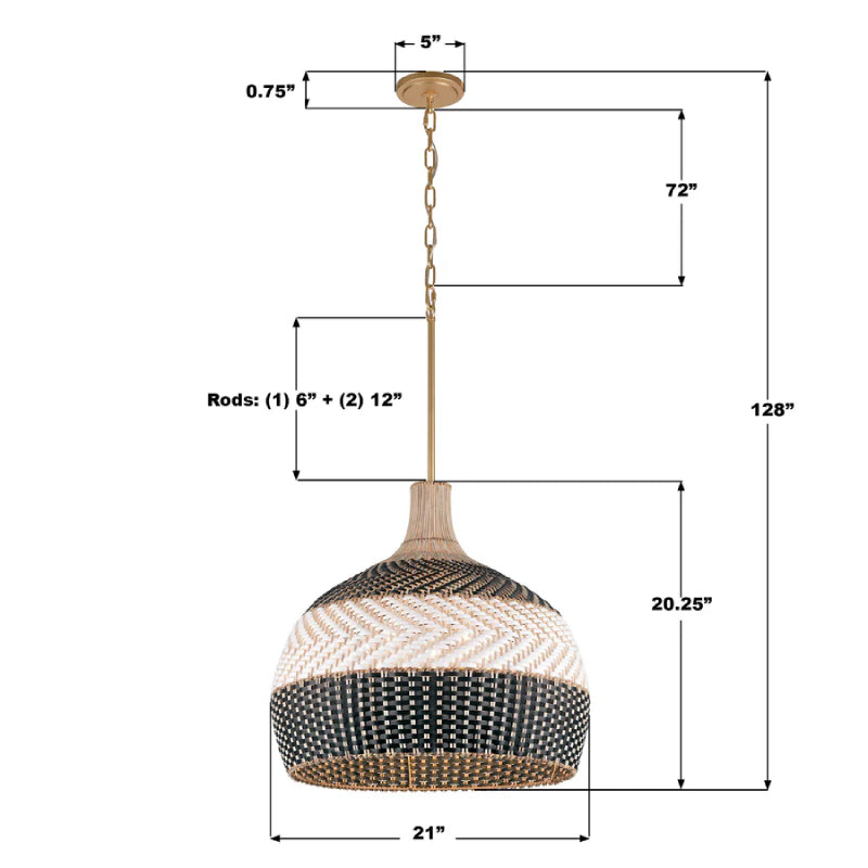 Crystorama ZAN-9005 Zanzibar 5-lt 21" Pendant