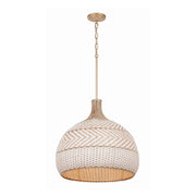 Crystorama ZAN-9005 Zanzibar 5-lt 21" Pendant - Rattan/White