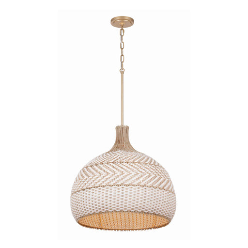 Crystorama ZAN-9005 Zanzibar 5-lt 21" Pendant - Rattan/White