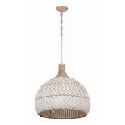 Crystorama ZAN-9005 Zanzibar 5-lt 21" Pendant - Rattan/White