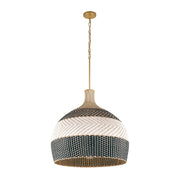 Crystorama ZAN-9006 Zanzibar 6-lt 26" Pendant - Rattan/Black