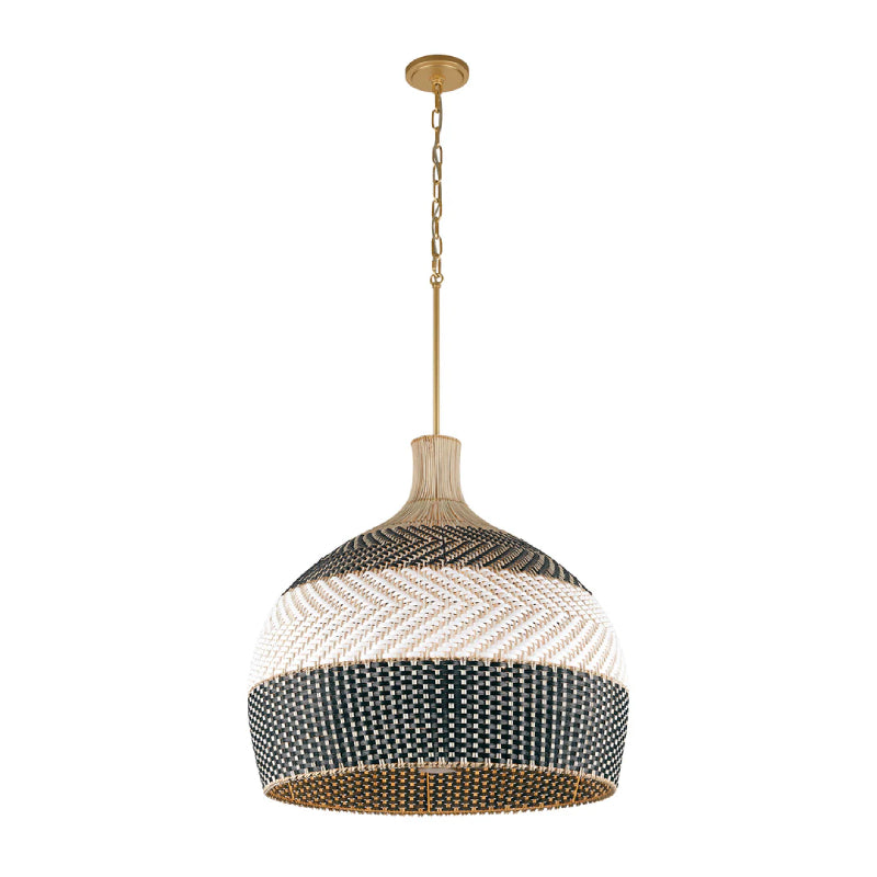 Crystorama ZAN-9006 Zanzibar 6-lt 26" Pendant - Rattan/Black