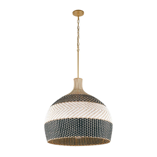 Crystorama ZAN-9006 Zanzibar 6-lt 26" Pendant - Rattan/Black