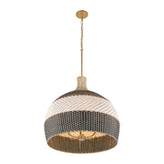 Crystorama ZAN-9006 Zanzibar 6-lt 26" Pendant - Rattan/Black