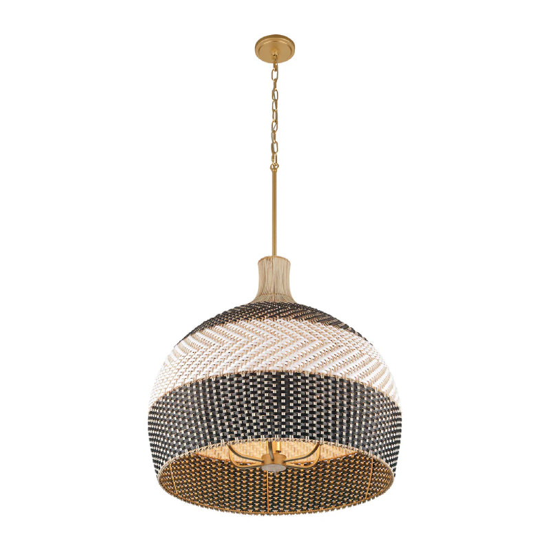 Crystorama ZAN-9006 Zanzibar 6-lt 26" Pendant - Rattan/Black