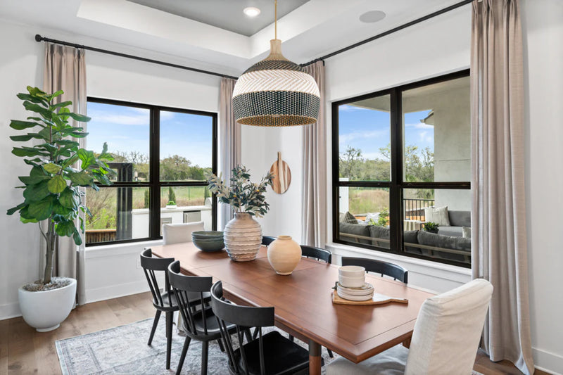 Crystorama ZAN-9006 Zanzibar 6-lt 26" Pendant - Rattan/Black