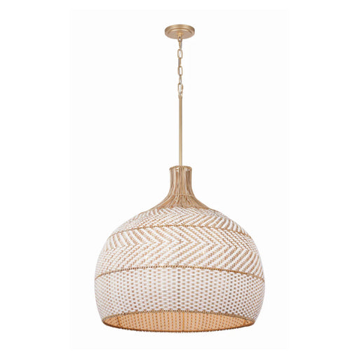 Crystorama ZAN-9006 Zanzibar 6-lt 26" Pendant - Rattan/White