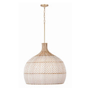 Crystorama ZAN-9006 Zanzibar 6-lt 26" Pendant - Rattan/White