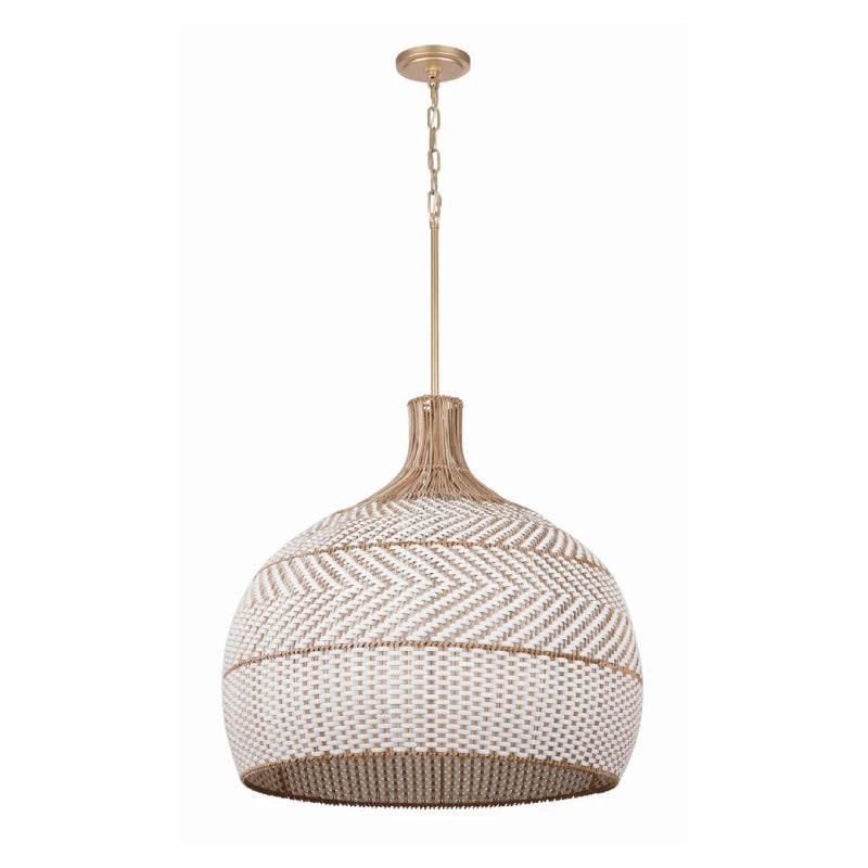 Crystorama ZAN-9006 Zanzibar 6-lt 26" Pendant - Rattan/White