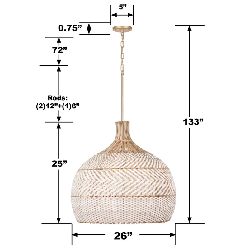 Crystorama ZAN-9006 Zanzibar 6-lt 26" Pendant