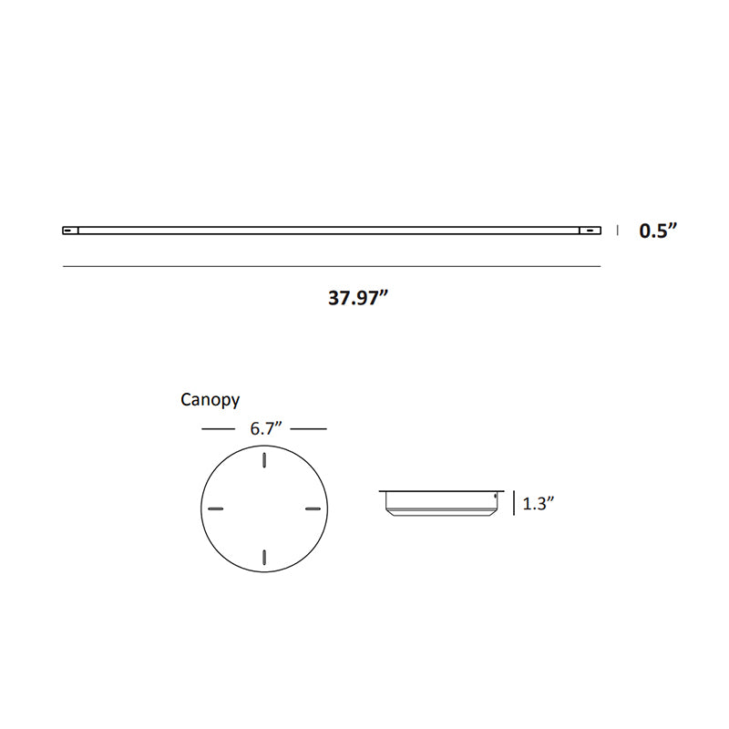 Koncept ZBP-36-L Z-Bar Linear 1-lt 38" LED Pendant