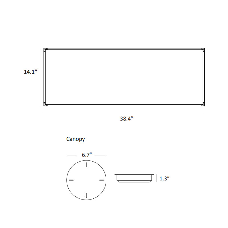 Koncept ZBP-36-R Z-Bar Rectangle 4-lt 38" LED Pendant
