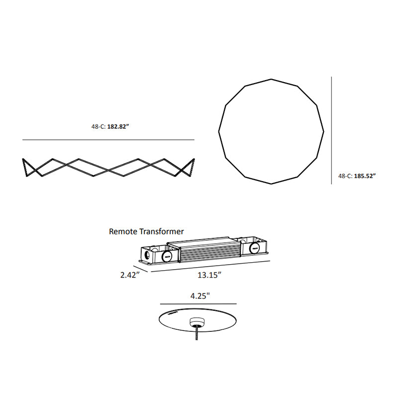 Koncept ZBP-48-C Z-Bar Pendant Crown 12-lt 186" LED Pendant