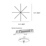 Koncept ZBP-48-QS Z-Bar Quad Star 8-lt 101" LED Pendant
