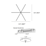 Koncept ZBP-48-TS Z-Bar Tri-Star 6-lt 101" LED Pendant