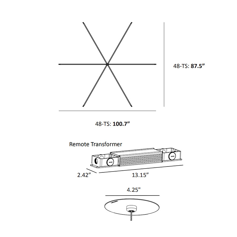 Koncept ZBP-48-TS Z-Bar Tri-Star 6-lt 101" LED Pendant