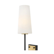 Hinkley 46951 Saunders 1-lt 30" Tall LED Wall Sconce - Black with Lacquered Brass accents