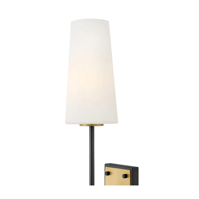 Hinkley 46951 Saunders 1-lt 30" Tall LED Wall Sconce - Black with Lacquered Brass accents