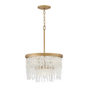Fredrick Ramond FR41493 Rubina 4-lt 18" LED Pendant - Burnished Gold/Clear Crystal