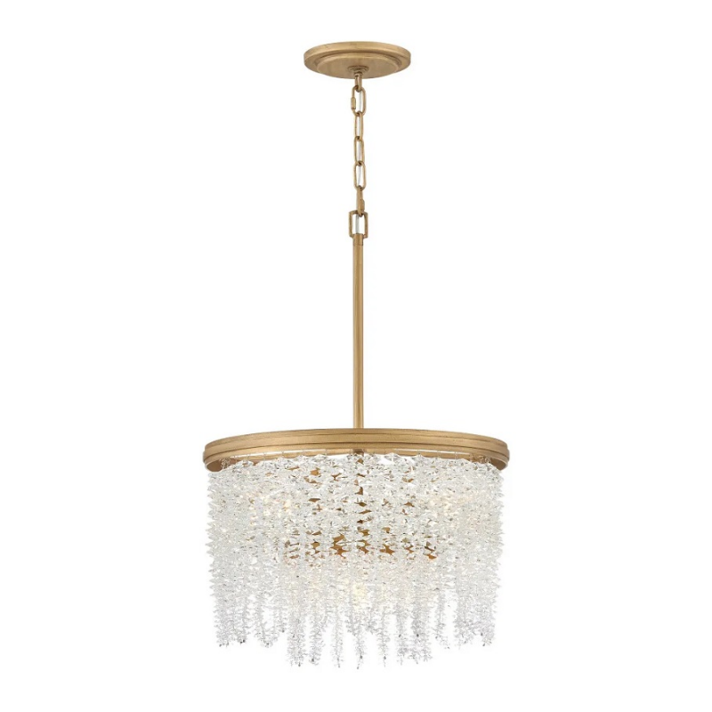 Fredrick Ramond FR41493 Rubina 4-lt 18" LED Pendant - Burnished Gold/Clear Crystal