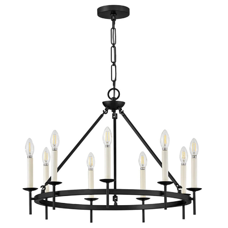 Hinkley 47475 Copley 9-lt 28" LED Chandelier - Black