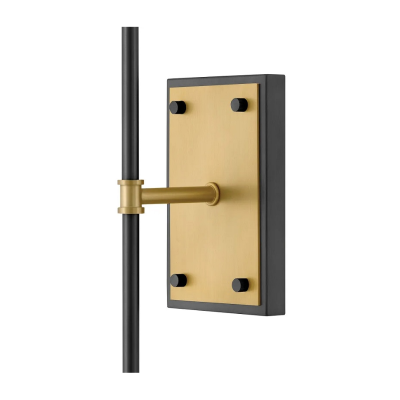 Hinkley 46951 Saunders 1-lt 30" Tall LED Wall Sconce - Black with Lacquered Brass accents