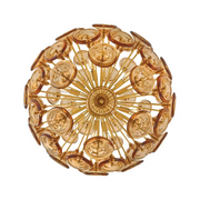 Fredrick Ramond FR46905 Maya 12-lt 30" LED Chandelier - Unlacquered Brass/Light Amber Glass