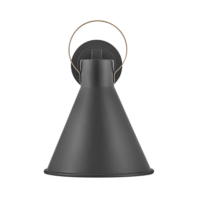 Hinkley 18874 Winnie 1-lt 17" Tall LED Outdoor Wall Mount Lantern - Museum Black with Brass accents