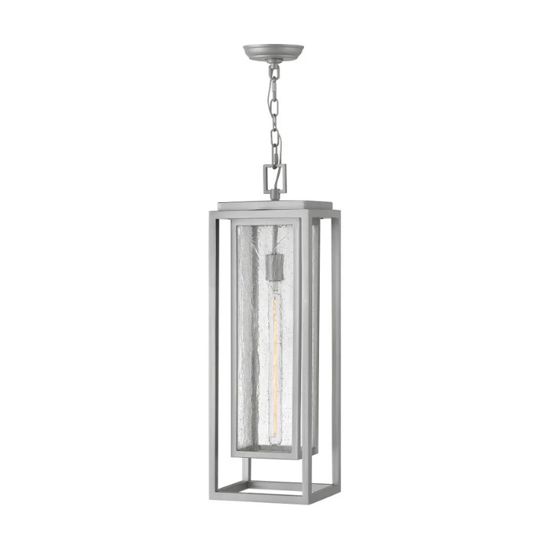Hinkley 1006 Republic 1-lt 9" LED Hanging Lantern - Satin Nickel