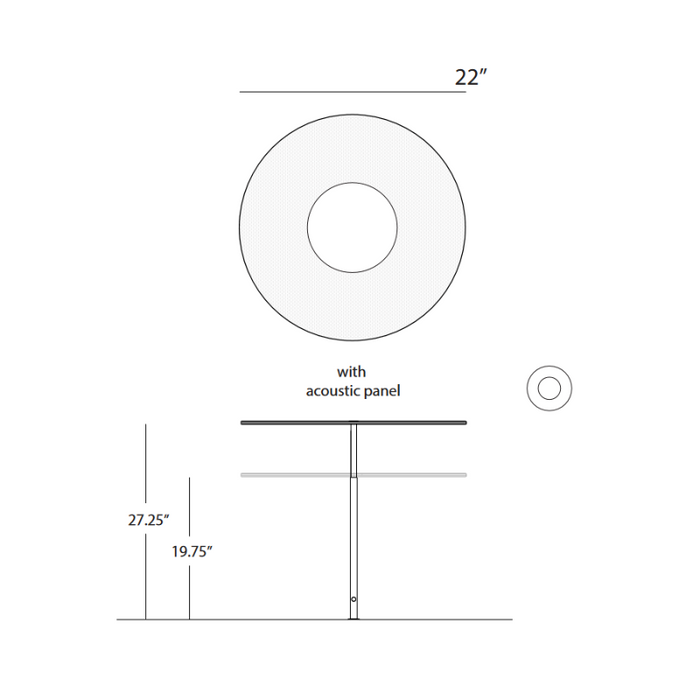 Koncept YUC-SW Yurei LED Co-Working Light, Acoustic Panel Shade, Desk Clamp