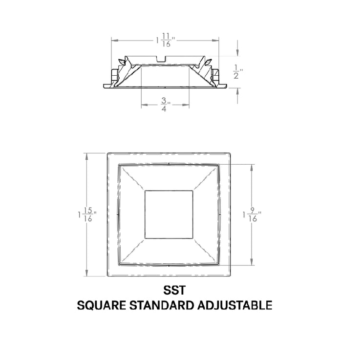 CSL WS-AIC-1 Whisper Flex LED Square Adjustable Trimless