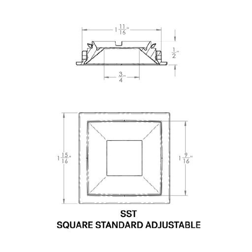 CSL WS-AIC-1 Whisper Flex LED Square Adjustable Wood Ceiling Trim