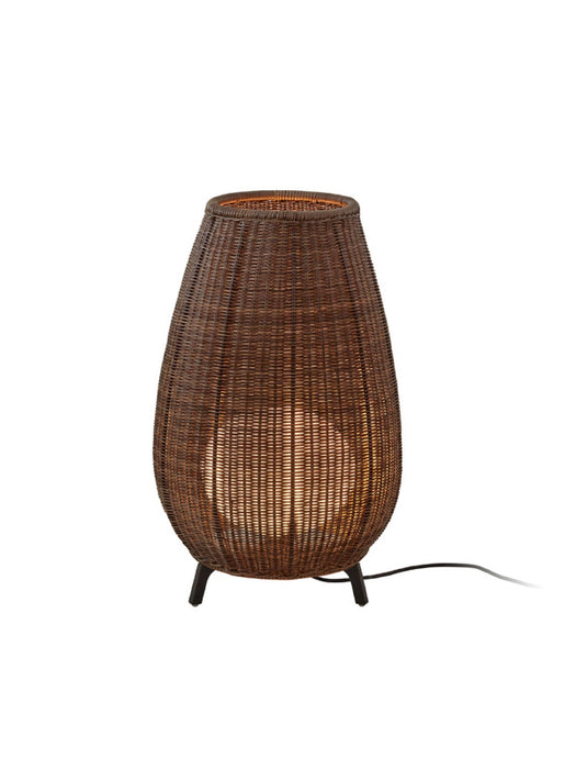 Bover Amphora 01 Tall LED Outdoor Floor Lamp-Brown/Rattan Brown