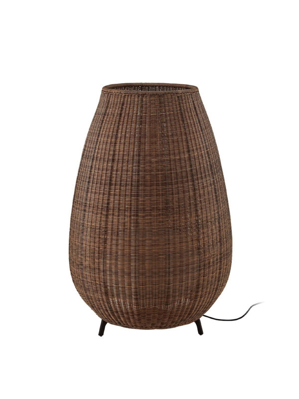 Bover Amphora 02 1-lt 48" Tall LED Outdoor Floor Lamp, TRIAC-Brown/Rattan Brown