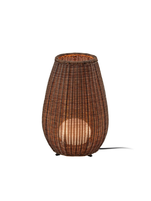 Bover Amphora 1-lt 19" Tall LED Outdoor Floor Lamp-Brown/Rattan Brown