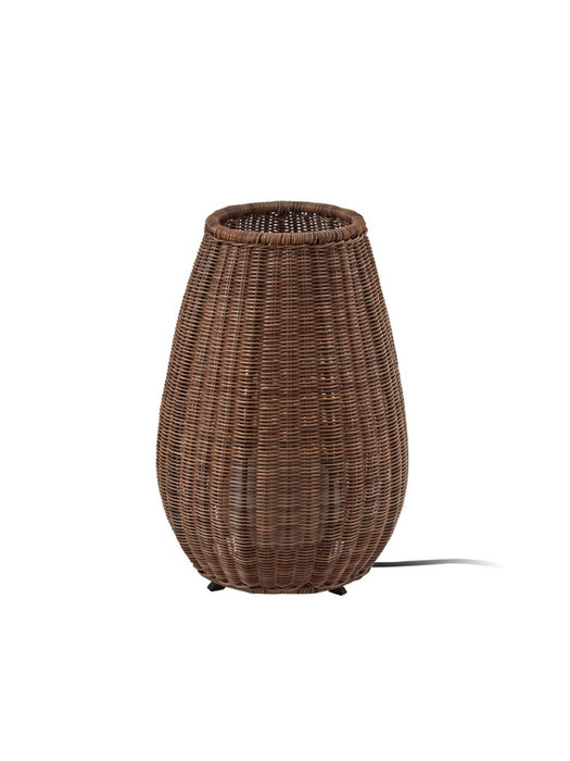 Bover Amphora 1-lt 19" Tall LED Outdoor Floor Lamp-Brown/Rattan Brown