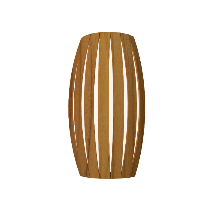 Accord 4014LED Barrel 1-lt 14" Tall Wall Light-Teak