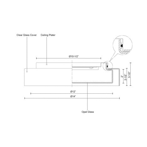 Kuzco FM48614 Aston 14" LED Flush Mount