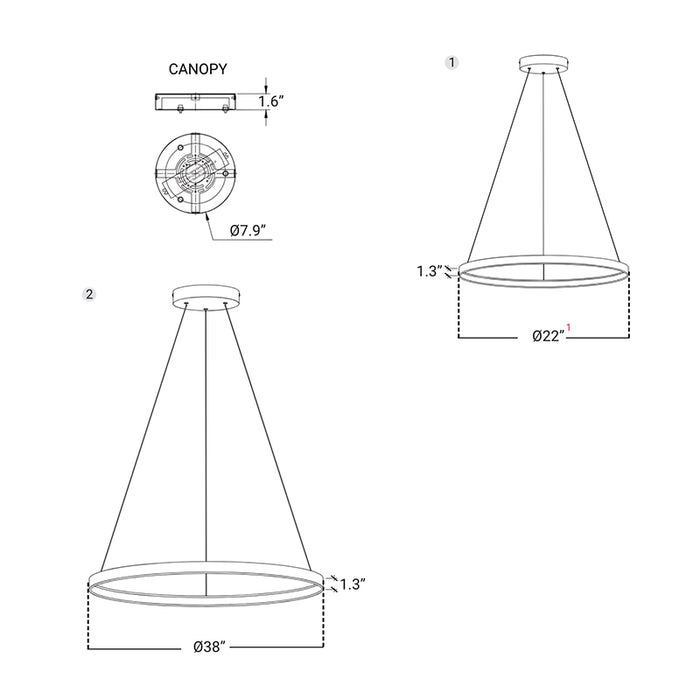 Elite AURORA-LED Architectural LED Round Pendant
